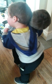 Brother love Two young brothers hugging
